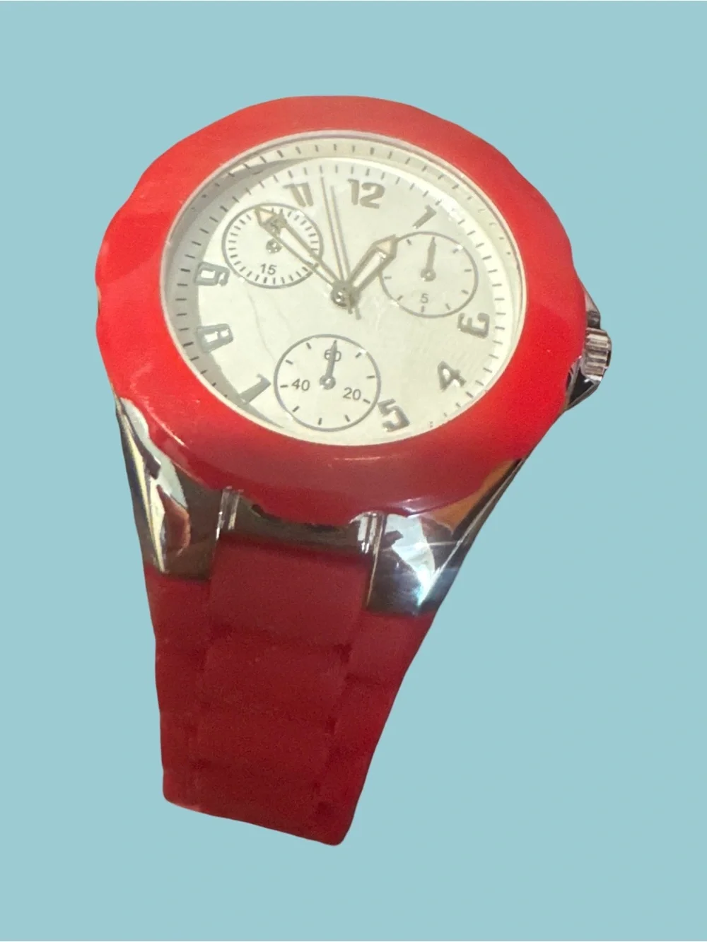 Red Fashion Silicone Strap Watch - Unbranded